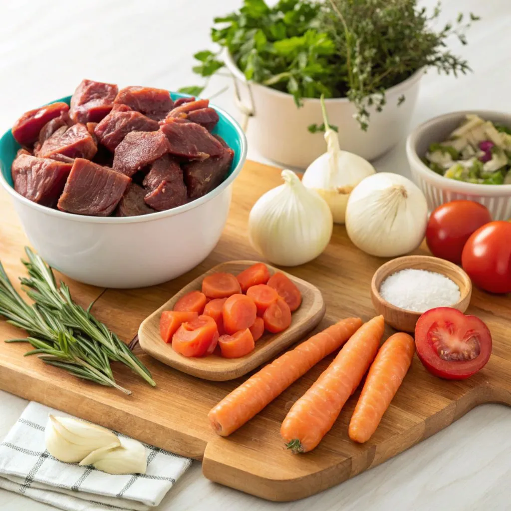 Ingredients for cooking light beef daube in detail