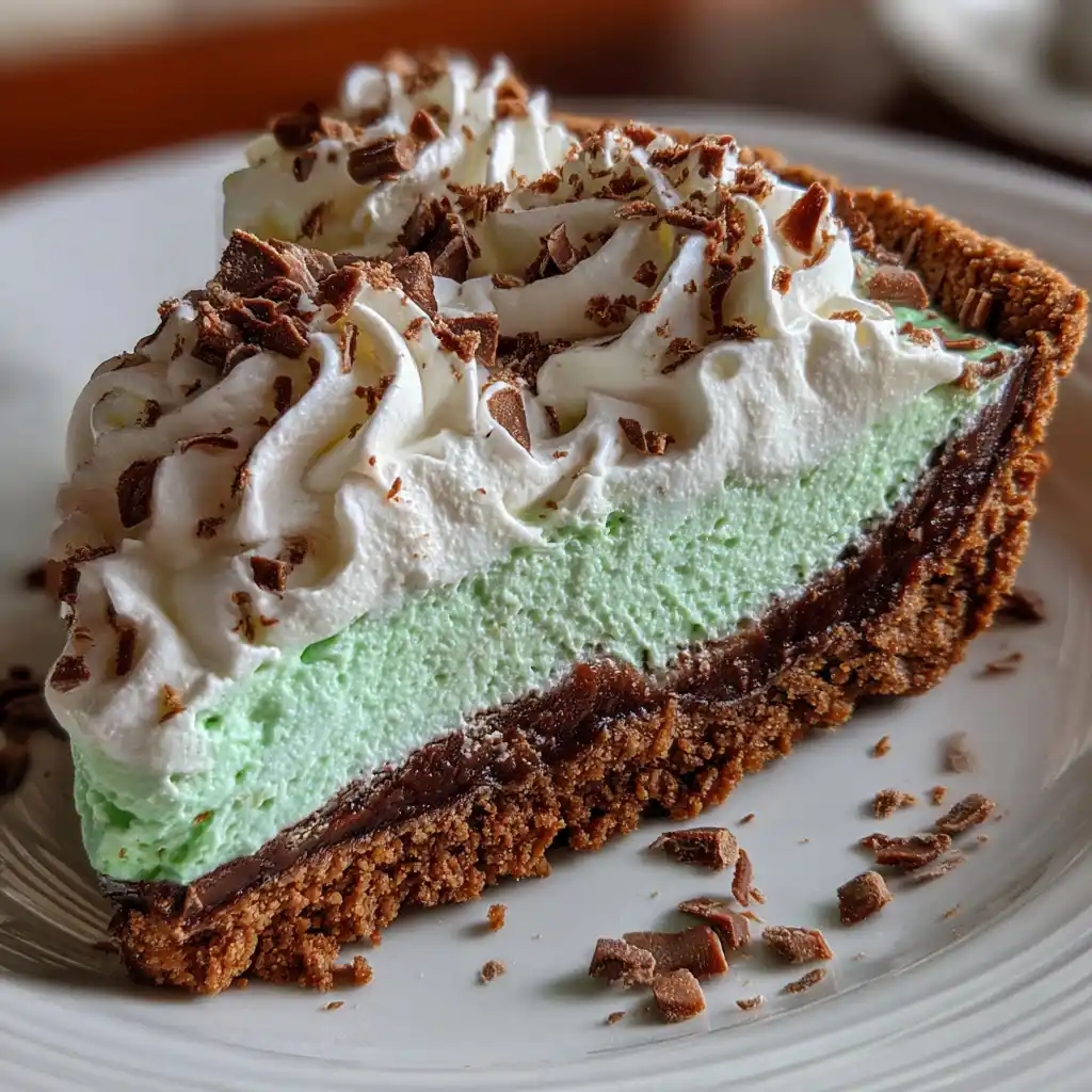 Grasshopper pie recipe with chocolate crust and mint filling
